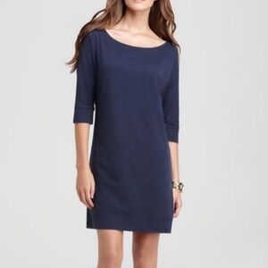 Lilly Pulitzer Navy Blue Dress Cassie Tshirt Cotton Medium
